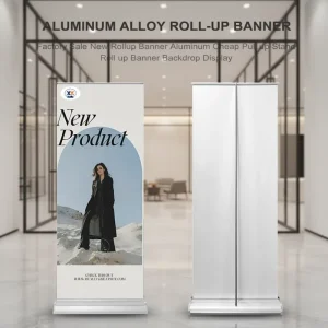 Commercial Heavy Duty Aluminum Lightweight Pop Roll Retractable Banner Stand Tool Free Assembly Portable Display Trade Show