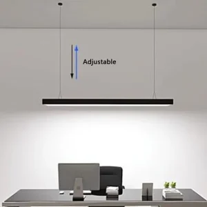 Commercial LED Long Strip Light for Office and Supermarket Interior Lighting Black White Aluminum Linear Light