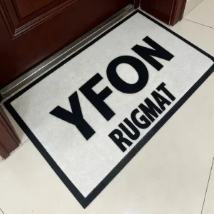 Commercial Machine-made Jacquard Nylon PET-friendly Printed Outdoor Door Mat with Anti-slip Rubber Backing