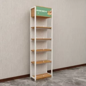 Commercial Metal Wood Double-Sided Light-Duty Display Rack for Clothing and Books