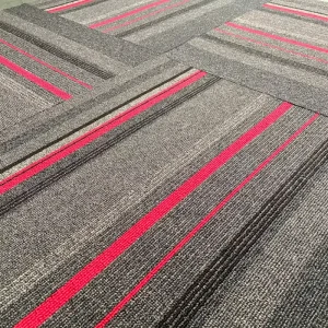 Commercial Office Meeting Room Carpet 50x50cm Nylon Washable PVC Brick 1 Piece Carton Box