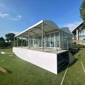 Commercial Outdoor Four-Season Exhibition Tent Waterproof Fire Retardant UV Resistant PVC Fabric Aluminum Frame for Weddings and Parties