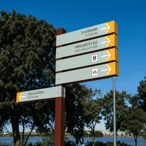 Commercial Plaza Outdoor Custom Metal Directional Sign Boards for Shops Parking and Entrances