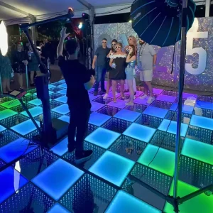 Commercial Pressure-Sensitive Ultra-Thin RGB Pixel Dance Floor for Interactive Game Rooms and Parties