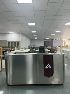 Commercial Reception Counters for Hotel Salon Gym & Spa Customizable Stainless Steel Eco Friendly Durable Counters LED Lighting