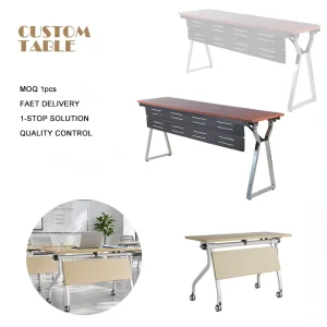 Compact Flip Top Training Table for Offices and Classrooms Work Surface Tables Mobile Nesting Durable Foldable Meeting Table