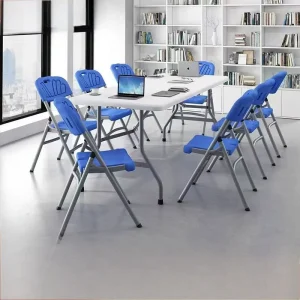 Complete Folding Tables and Chairs Set for Events Wedding Banquet Conference Party Portable Table and Chairs