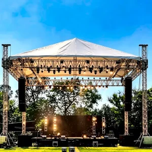 Complete Scene Setup Aluminum Concert Stage with Truss System Heavy Load Capacity Quick Installation