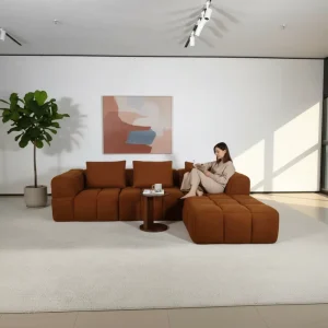 Compressed Chesterfield Modular Sofa Set Foam-Filled Fabric Vacuum-Packed 1-Minute Rebound Customizable Colors