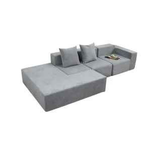 Compressed Modular Floor Sofa with Polyester Fabric Cover