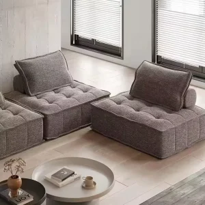 Compressible Fabric Upholstered Modular Sofa Bed with Foam Filling