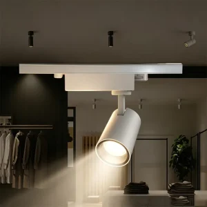 Contemporary Anti Glare Cylinder Track Light Rotatable Spotlight for Retail Boutique Exhibition Hall Commercial Ceiling Lamp