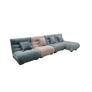 Contemporary Apartment Furniture Sofa Nordic Upholstery Line Fabric Modular Floor Sofa Couch for Penthouse