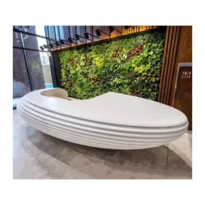 Contemporary Corian Gloss White Reception Counter for Office