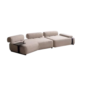 Contemporary Square Fabric Modular Sofa Set with Functional Cushion Backs