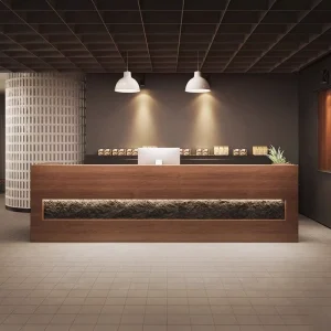 Contemporary Style Solid Wood Eco Friendly Reception Desk for Hotels Hair Salons Restaurants Homestays Supermarkets Bar Counters