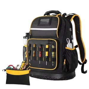 Contractor Painting Tool Backpack with Multiple Pockets, OEM ODM, Black, Zipper Closure