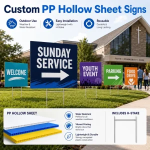 Corrugated Plastic PP Yard Sign Board for Real Estate Directional Use