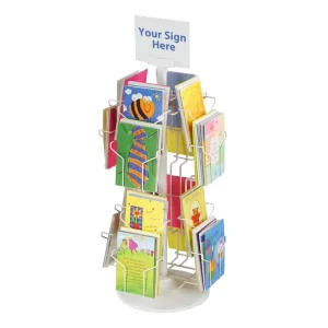 Countertop Metal Wire 5″ X 7″ Pockets Wire 4 Tier Brochure Holder A5 Postcards Holder Metal Greeting Cards Rotating Display Rack