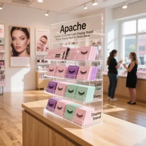 Countertop Transparent Acrylic Lash Display Rack for Boutiques, Salons and Retail Stores