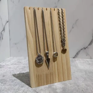 Countertop Wooden Jewelry Display Stand with Necklace Holder