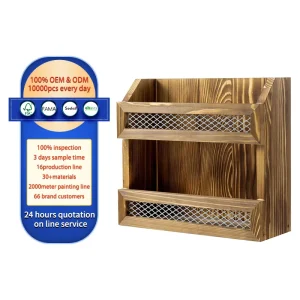 Country-Style Retro Wooden Wall-Mounted Magazine Rack