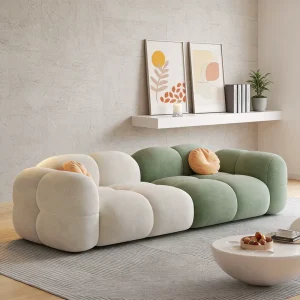 Cream Fabric Modular Sofa for Rental Apartment Living Room