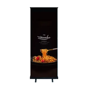 Create Advertising Printed Portable Lightweight Silver Retractable Adjustable Roll Banner Custom Aluminum Display