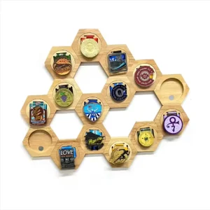 Creative Wooden Drop shaped Combination After love Heart shaped Medal Display Stand Personality Drop Wooden Medal Stand