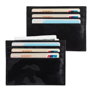 Credit Card Holder Custom Logo Slim PU Faux Leather Portable Travel Short Wallet Cash ID Bank Cards Storage Slot Sleeve