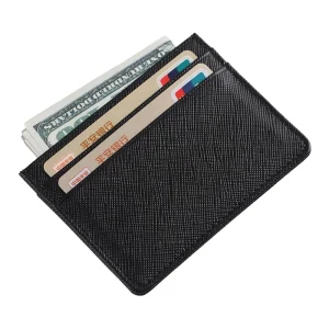 Credit Card Holder Men’s Short Wallet Slim Genuine Leather Custom Logo Cash ID Bank Cards Storage Slot