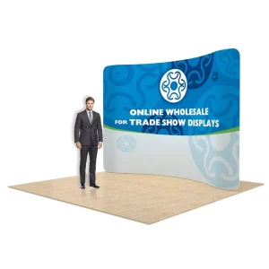 Curved Aluminum Fabric Backdrop Display Trade Show Pop up Banner Stand Portable