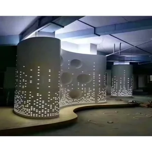 Curved Aluminum Solid Panel Column Cover for Mall and Hotel Use, Waterproof