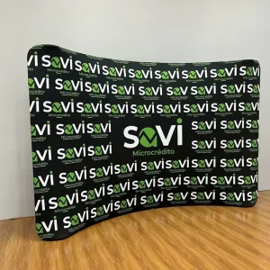 Curved Custom Printed Tension Fabric Display with Seamless Stretch Wrinkle-Resistant Fabric