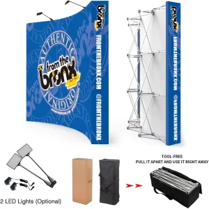 Curved Fabric Pop-Up Backdrop Display Banner 3×4 for Trade Shows