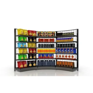 Curved Metal Supermarket Display Rack