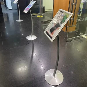 Curved Post A3 Menu Poster Floor Stand Adjustable Landscape or Portrait