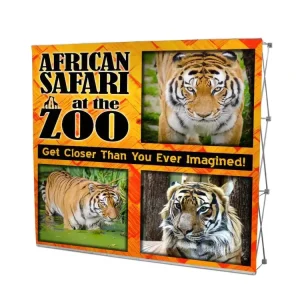 Custom 10*8 ft Tension Fabric Pop up Straight Display Rack Booth Exhibition Backdrop Trade Show Wall Banner