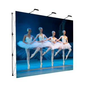 Custom 10 ft LED Backlit Pop-Up Tension Fabric Backdrop Wall Frame