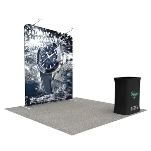 Custom 10ft Portable Trade Show Display Booth Kits Pop up Exhibitions with TV Mount Bracket