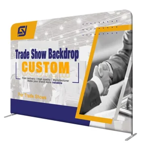 Custom 10ft Tension Fabric Backdrop Stretch Soft Knit Trade Show Display