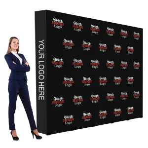 Custom 10ft x 7.5ft Pop-Up Straight Display Booth Retractable Backdrop Banner Stand