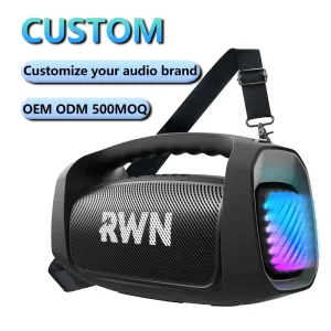 Custom 160W Loud Outdoor Speaker with Dynamic Lights IP67 Waterproof BT Speaker 24H Battery Fast Charging TWS Pairing
