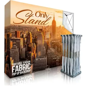 Custom 190GSM LED Backlit Polyester Pop up Backdrop Stand Aluminum Frame Trade Show Tension Fabric Display Banner