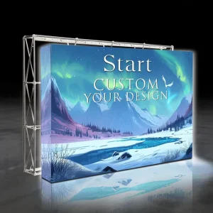 Custom 2.5 x 2.5ft 250g Warp Knitted Double-Sided Aluminum Backdrop for Modern LED Trade Shows and Weddings