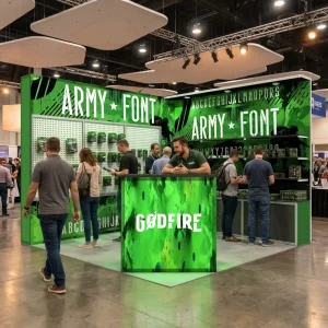 Custom 20×20 Trade Show Booth Modular Aluminum Profile Lighted Fabric Backlit Exhibition Booth