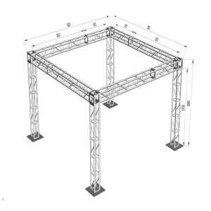 Custom 300mm x 300mm Aluminum Alloy Flat-Top Light Stand and Portable Round Stage Roof Truss