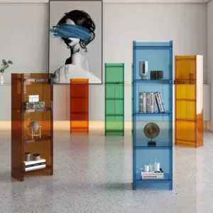 Custom 4-Tier Clear Acrylic Wall-Mounted or Desktop Toy Display Shelf