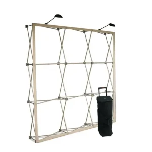 Custom 4×3 Straight or Curved Portable Aluminum Pop-up Fabric Tension Backdrop Stand