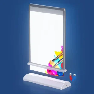 Custom A4 Double-Sided Rechargeable LED Menu Light Box Aluminum Countertop Stand